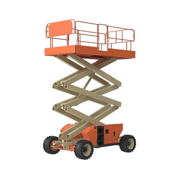 scissor lifts can extend as high as 40 feet or more, depending upon the model